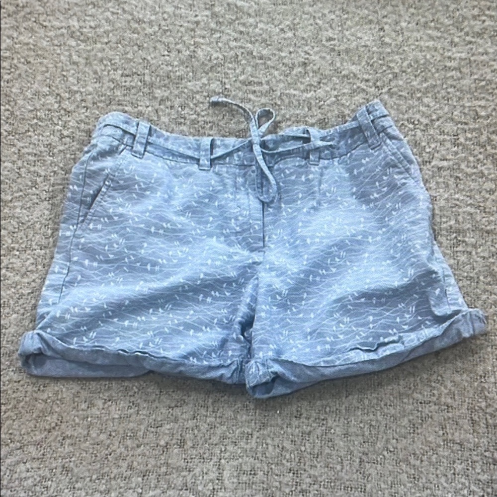 Women's Light Blue Patterned Shorts